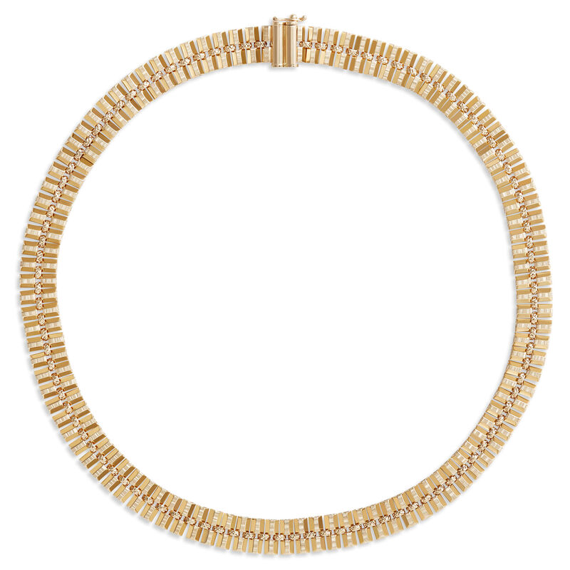 Toscano Gold Collection Toscano 18-Inch Sectioned Link Neck Chain, 14K Yellow Gold