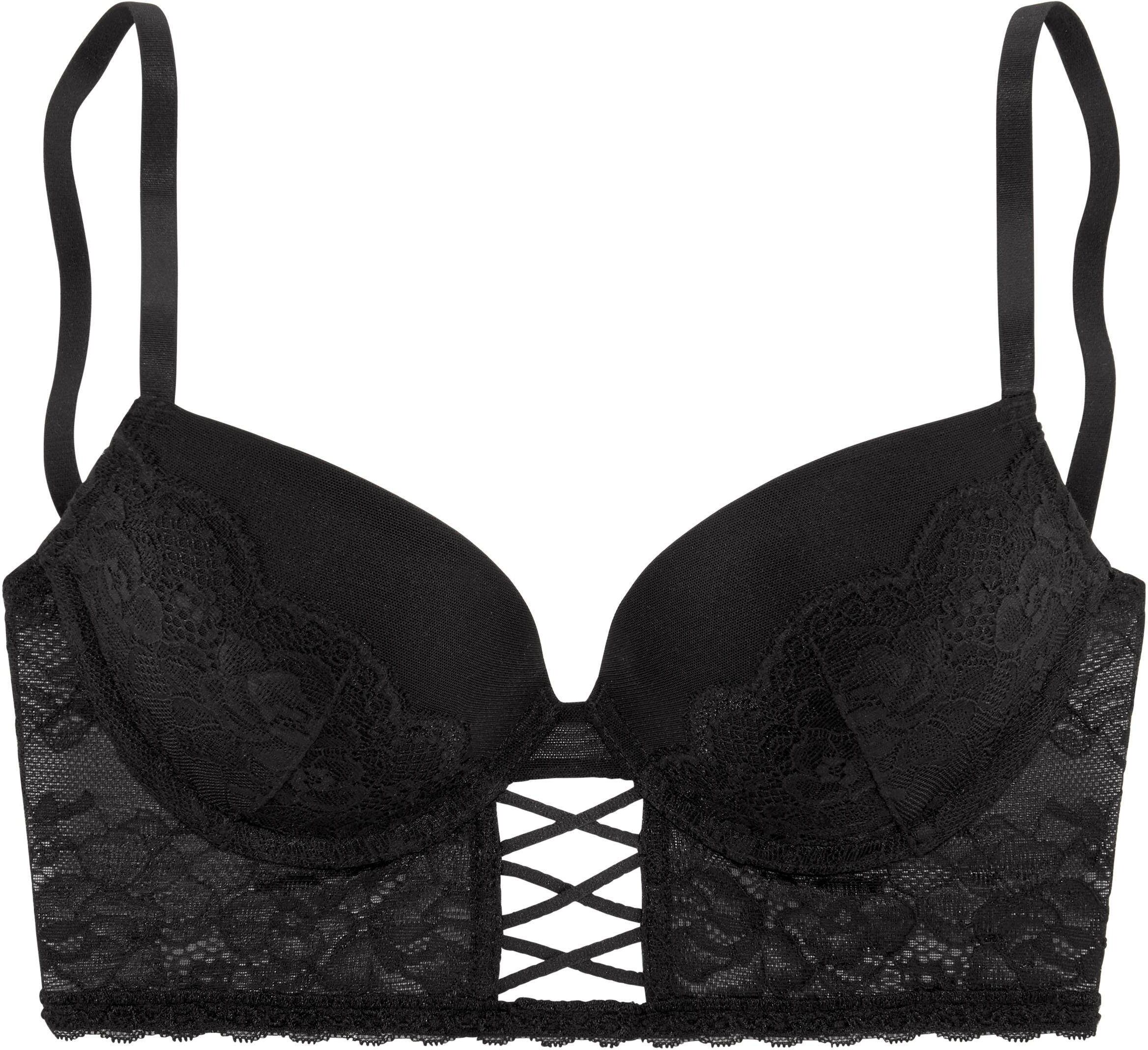 LASCANA Push-up-BH, in Bustier-Form schwarz