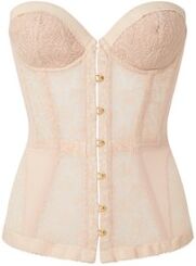 Agent Provocateur Mercy vorgeformtes trägerloses Korsett aus Spitze Beige M, L