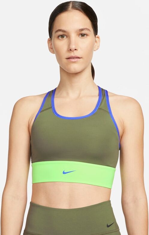 Nike Dri-FIT Swoosh Women's Medium-Support 1-Piece Padded Longline Sports Bra - Brown - size: XS, S, M, L, XL