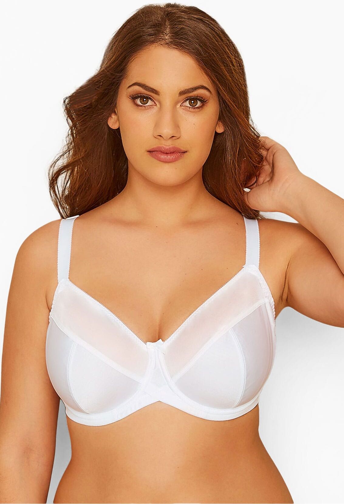 Yours Clothing White classic smooth nonpadded underwired bra