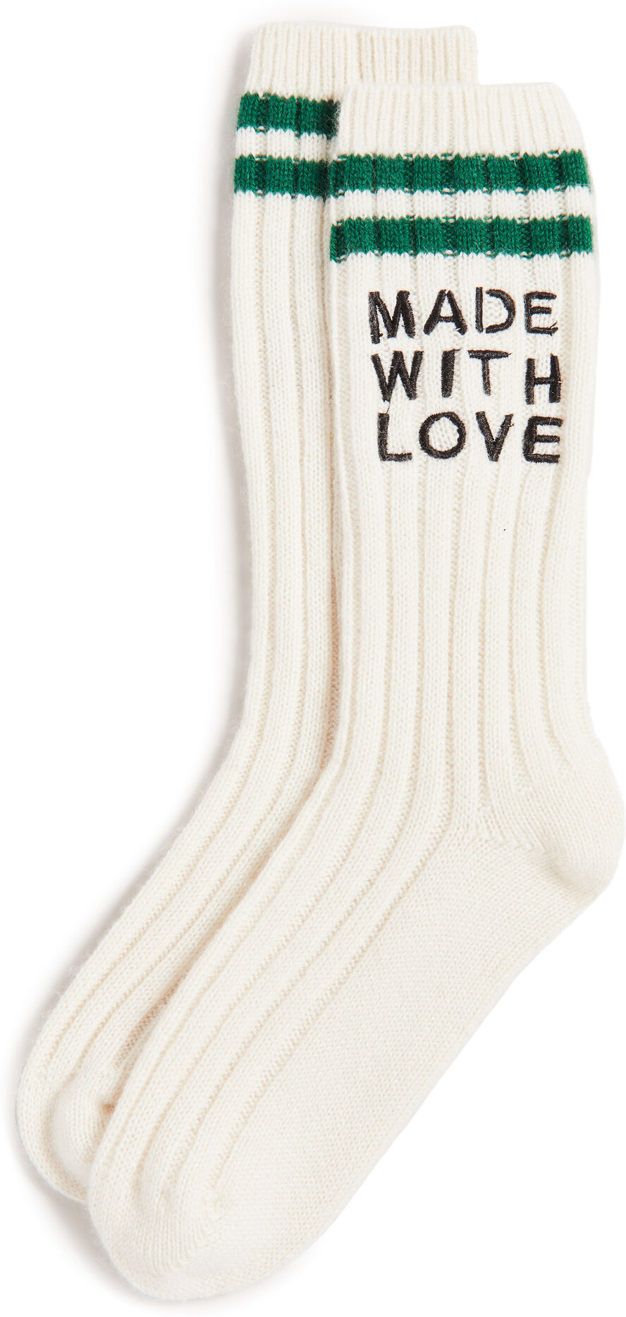 Kerri Rosenthal Cashmere Made with Love Good Morning Socks Oatmilk One Size  Oatmilk  size:One Size