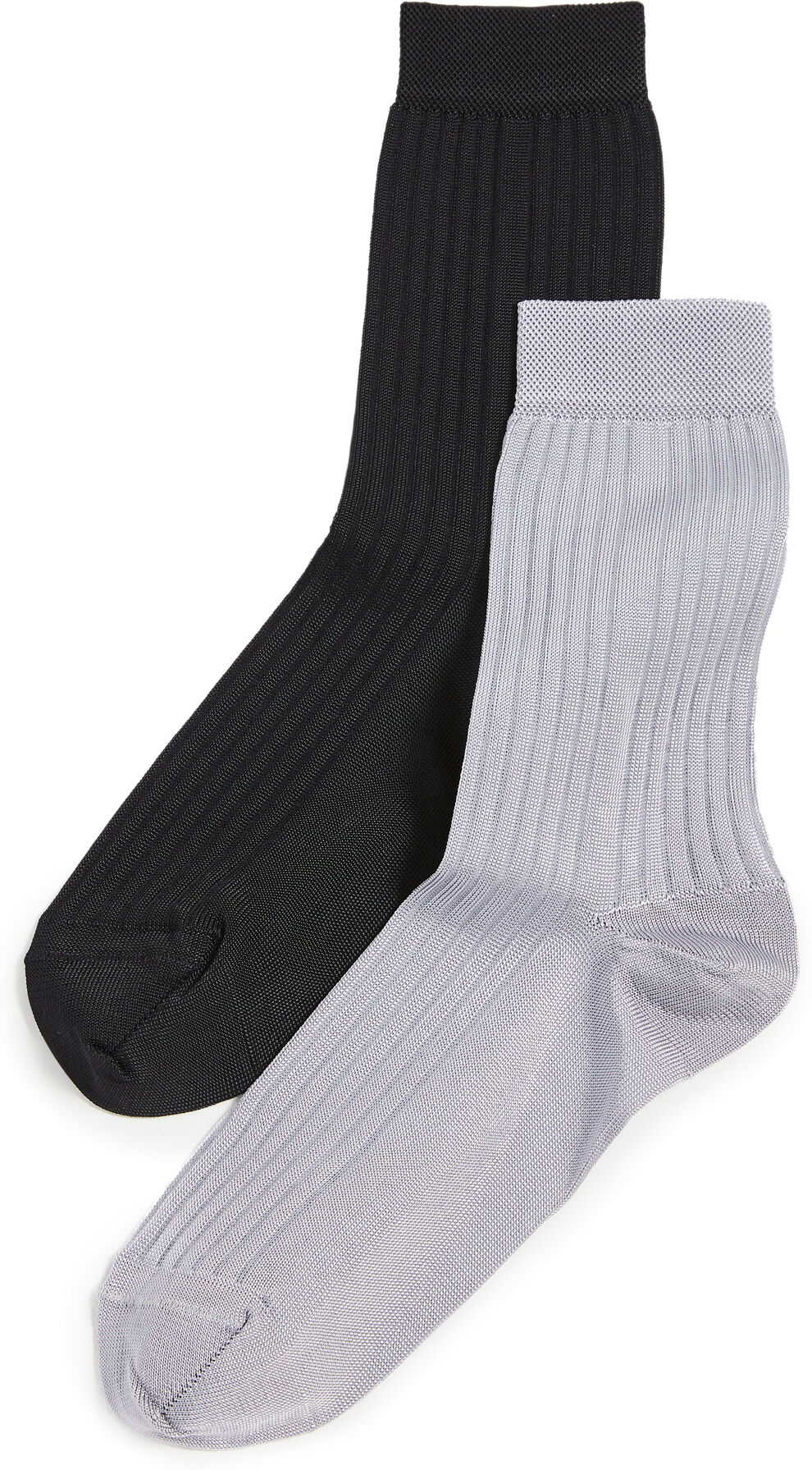 Stems Classic Rib Socks 2 Pack Black/Grey One Size  Black/Grey  size:One Size