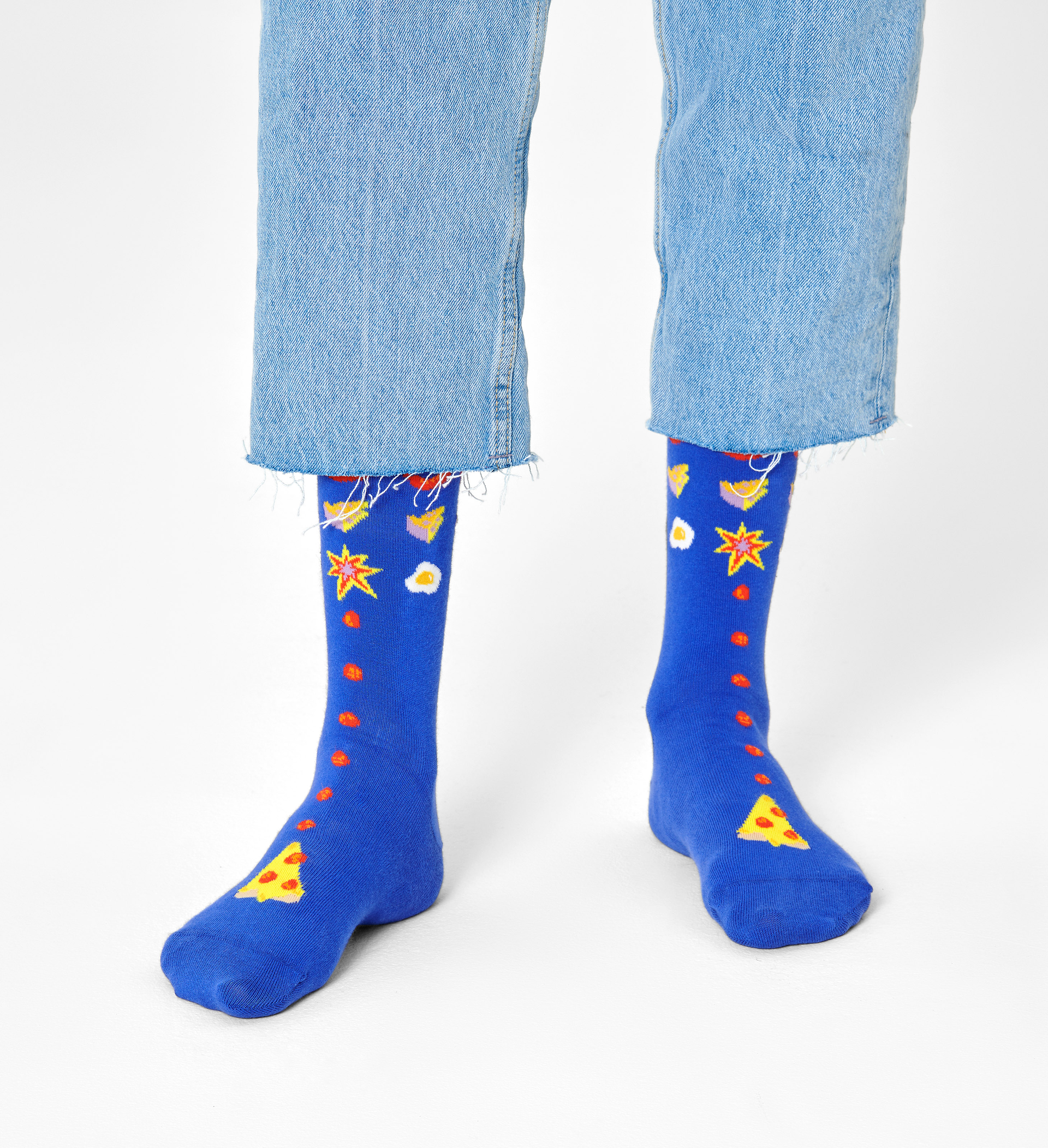 Happy Socks Pizza Invaders Sock - Blue - Unisex