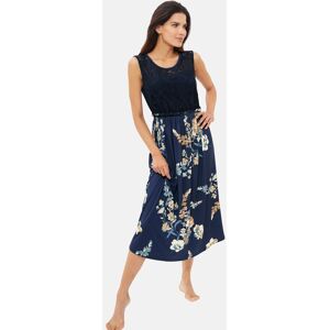 Madeleine Nachtkleid mit zarter Spitze und Floralprint marine / multicolor 42