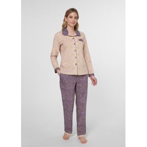 Madeleine Bedruckter Pyjama aus reiner Baumwolle elfenbein / multicolor 34