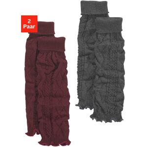 Lavana Stulpensocken, (Packung, 2 Paar), mit Zopfstrickmuster 1 x weinrot, 1 x anthrazit meliert