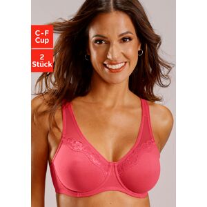 petite fleur Minimizer-BH, (Packung, 2 Stück), mit nahtlos vorgeformten Cups... himbeere + weiss  75