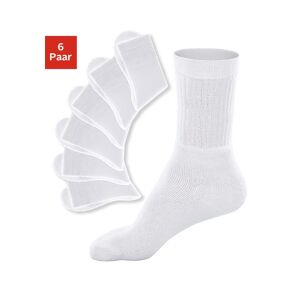 Go in Tennissocken, (Set, 6 Paar), mit geripptem Schaft weiss  43-46