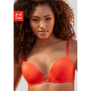 LASCANA Push-up-BH, überzogen mit feiner, floraler Spitze, Dessous orange  85