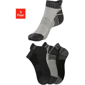 Bench. Sneakersocken, (3 Paar), mit Mittelfussgummi und Pikeestruktur 1 x schwarz, 1 x anthrazit meliert, 1 x grau meliert  39-42