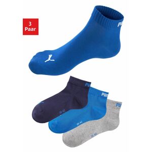 Puma Kurzsocken, (3 Paar), mit Rippbündchen 1 x marine, 1 x grau-meliert, 1 x mittelblau  43-46