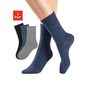 H.I.S Socken, (Set, 3 Paar), mit Komfortbund auch für Diabetiker geeignet 1 x jeans, 1 x schwarz, 1 x grau-meliert  39-42
