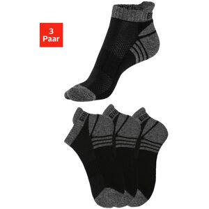 Bench. Sneakersocken, (3 Paar), mit Mittelfussgummi und Pikeestruktur 3 x schwarz  39-42