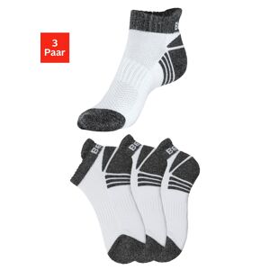 Bench. Sneakersocken, (3 Paar), mit Mittelfussgummi und Pikeestruktur 3 x weiss  47-48