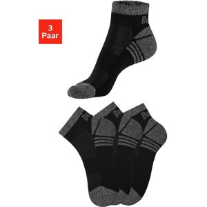 Bench. Kurzsocken, (3 Paar), mit Mittelfussgummi und Pikee 3 x schwarz  35-38