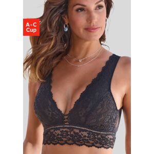 Vivance Bralette, ohne Bügel, rundherum aus floraler Spitze, Dessous schwarz Größe 90