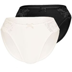 Sassa Slip, (Packung, 2 St.), mit Spitzeneinsatz pearl/schwarz Größe 38