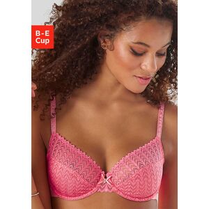 s.Oliver Bügel-BH, mit transparenten Obercups aus graphischer Spitze, Dessous pink Größe 75