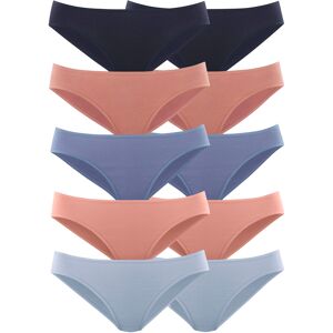 petite fleur Bikinislip, (Packung, 10 St.), aus elastischer Baumwolle blau, apricot mi Größe 44/46