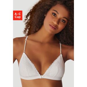 LASCANA Bralette, ohne Bügel mit extravaganten Perlen-Trägern, sexy Dessous weiss Größe 75