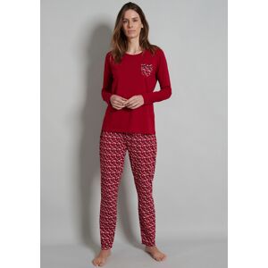 TOM TAILOR Pyjama, (2 tlg.), mit winterlichem Print rot-dunkel-allover Größe 44