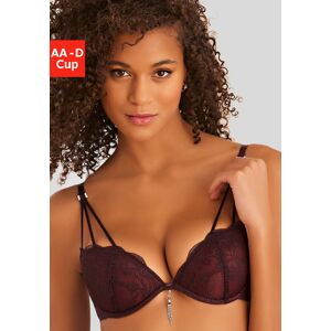 LASCANA Push-up-BH, mit extravagantem Glitzeraccessoire, sexy Dessous cherryrot Größe 75