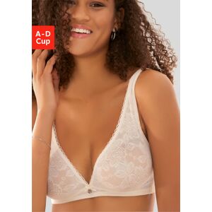 LASCANA Bralette-BH, ohne Bügel aus floraler Spitze, Dessous creme Größe 85