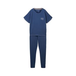 TOM TAILOR Damen Pyjama mit Textprint, blau, Textprint, Gr. XS/34