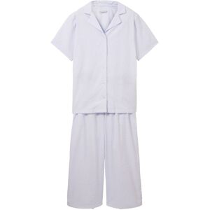 TOM TAILOR Damen Pyjama mit Struktur, blau, Uni, Gr. M/38