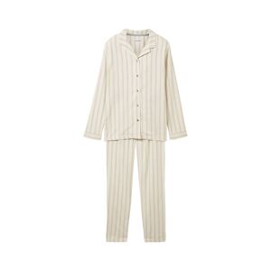 TOM TAILOR Damen Gestreifter Pyjama, beige, Streifenmuster, Gr. XL/42