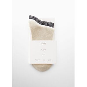 Mango 2er-Pack Lurex-Socken - Ecru - U - weiblich