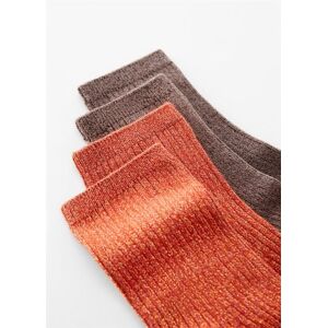 Mango 2er-Pack Lurex-Socken - Orange - U - weiblich