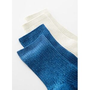 Mango 2er-Pack Lurex-Socken - Blau - U - weiblich