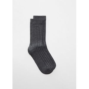 Mango Socken mit Rippmuster - Dunkelgrau meliert - U - weiblich