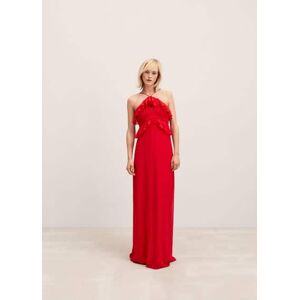 Mango Neckholderkleid mit Volantdetails - Rot - L - weiblich