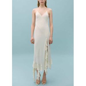 Mango Asymmetrisches Rüschenkleid - Hellgrau/Pastellgrau - L - weiblich