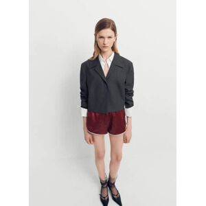 Mango Wollblazer in Cropped-Länge - Grau - L - weiblich