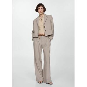 Mango Kurzer Nadelstreifenblazer - Beige - L - weiblich