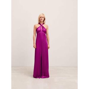 Mango Plissiertes Neckholderkleid - Violett - XS - weiblich