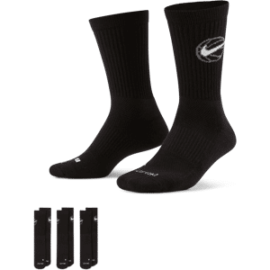 Nike Everyday Crew Basketballsocken (3 Paar) - Schwarz - 34-38