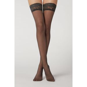 Calzedonia Transparente Stay Up Feinstrümpfe 20 Denier Frau Grau Größe L