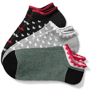 Tchibo - 3 Paar Sneakersocken - Schwarz/Gestreift - Gr.: 35-38 Baumwolle 1x 35-38 female