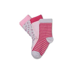 Tchibo - 3 Paar Socken Grau/Gestreift - Gr.: 39-42 Baumwolle 1x 39-42 female
