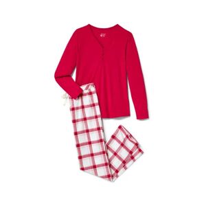 Tchibo - Flanell-Pyjama - Weiss/Kariert - 100% Baumwolle - Gr.: XL Baumwolle  XL 48/50 female