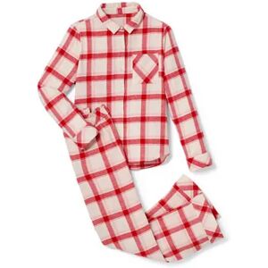 Tchibo - Flanell-Pyjama - Weiss/Kariert - 100% Baumwolle - Gr.: 38 Baumwolle  38 female