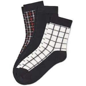 Tchibo - 3 Paar Socken - Weiss/Kariert - Gr.: 39-42 Baumwolle 1x 39-42 female