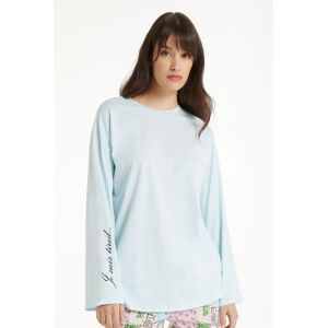 Tezenis Oversize-Langarmshirt aus Baumwolle Frau Hellblau Größe S