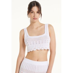 Tezenis Häkel-Crop-Top Frau Weiß Größe M