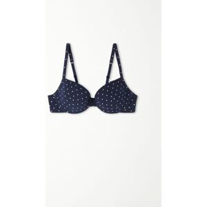 Tezenis Bedruckter Push-up-BH Athens Frau Blau Größe 75B